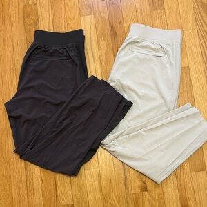 Athleta Mauve and Cream Jogger Pants Set of 2